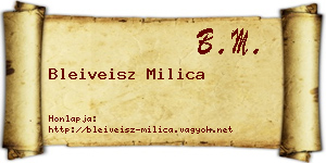 Bleiveisz Milica névjegykártya